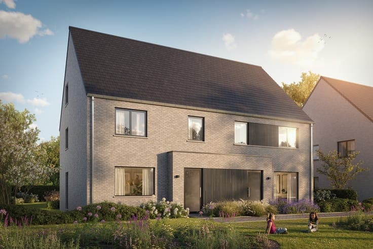 Energiezuinige halfopen bebouwingen in een groen en centr...