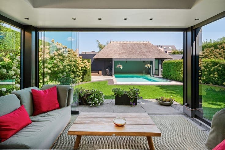 Luxury villa with a pool in a quiet, residential neighborhoo