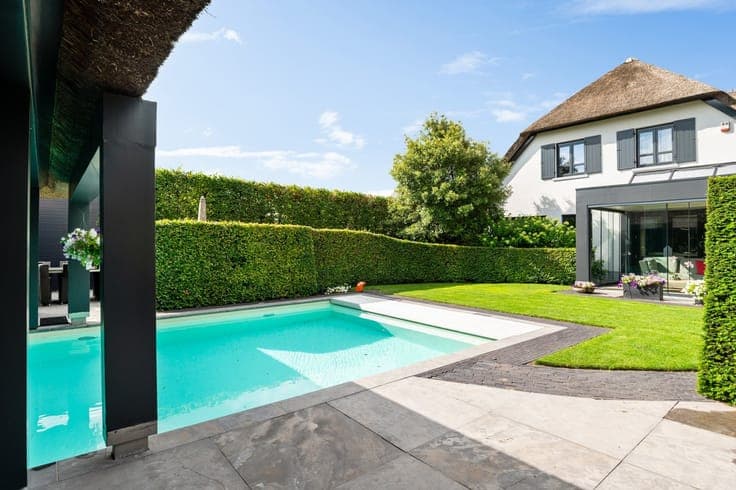 Luxury villa with a pool in a quiet, residential neighborhoo