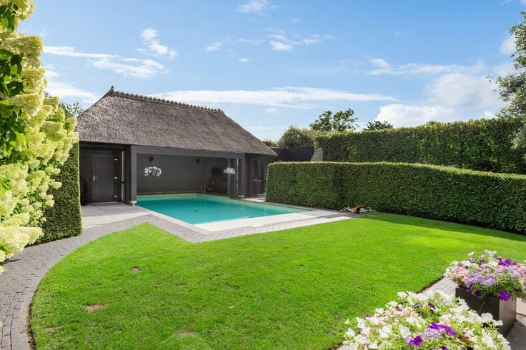 Luxury villa with a pool in a quiet, residential neighborhoo