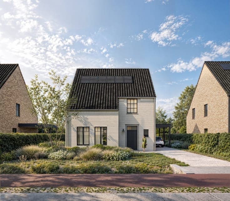 Stijlvolle open bebouwing met vier slaapkamers, carport e...