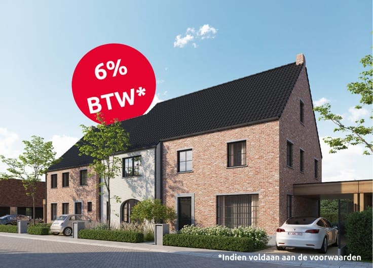 Izegem, ruime nieuw te bouwen Half open woning - 6% btw m...