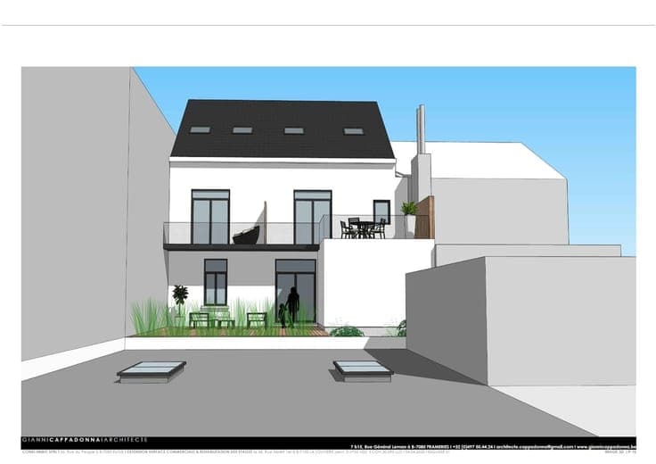 VASTE IMMEUBLE AVEC PERMIS (SURFACE COMM./3 APPART.)