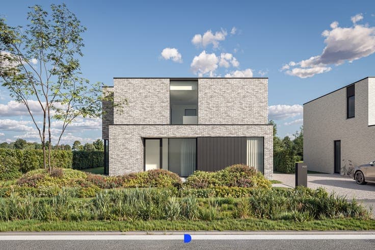 Nieuwbouwvilla in landelijke omgeving.