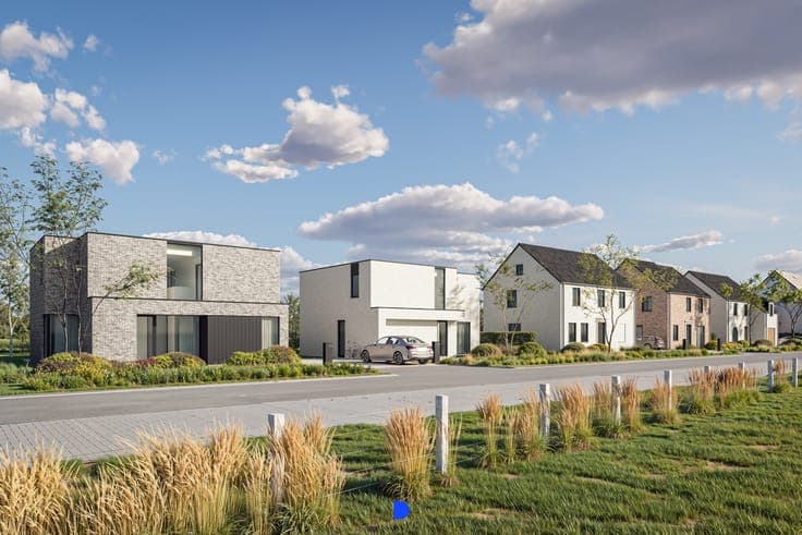Nieuwbouwvilla in landelijke omgeving.