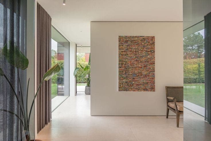 Pure architecture with serene pond views