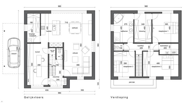 Nieuw te bouwen open bebouwing te Roesbrugge-Haringe