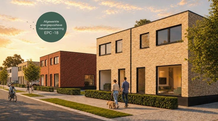 Afgewerkte energiepositieve (EPC -18) nieuwbouwwoning