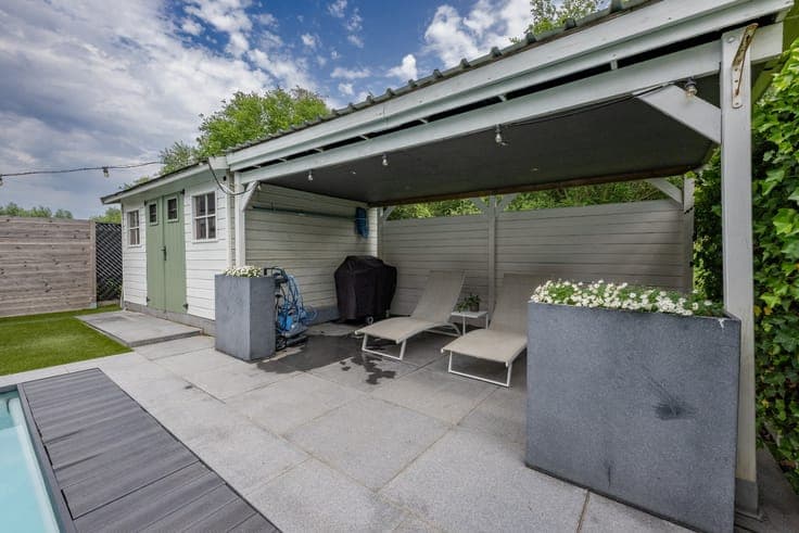 Modern, energy-efficient home with a pool