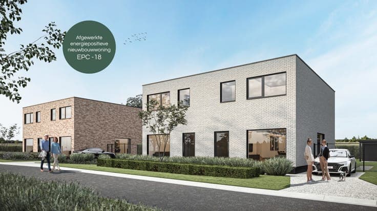 Afgewerkte energiepositieve (EPC -18) nieuwbouwwoning
