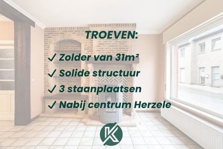 Op te knappen woning nabij centrum Herzele