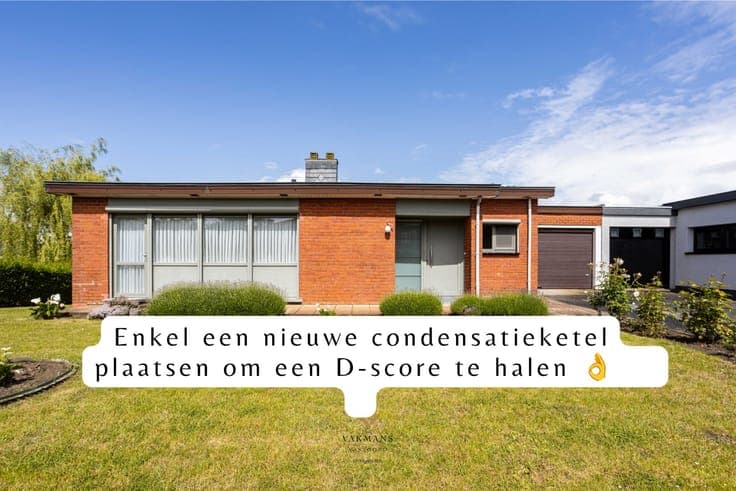 Gelijkvloerse woning met 3 slaapkamers, oprit en garage