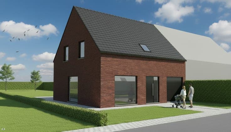 Nieuw te bouwen halfopen bebouwing te Kachtem