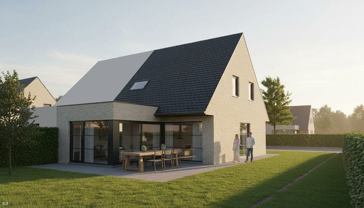Nieuw te bouwen halfopen bebouwing te Lembeek