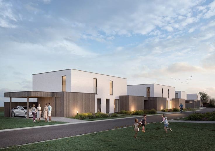 Moderne halfopenwoning met carport en berging