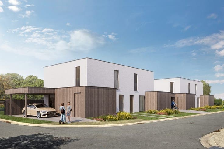 Moderne halfopenwoning met carport en berging