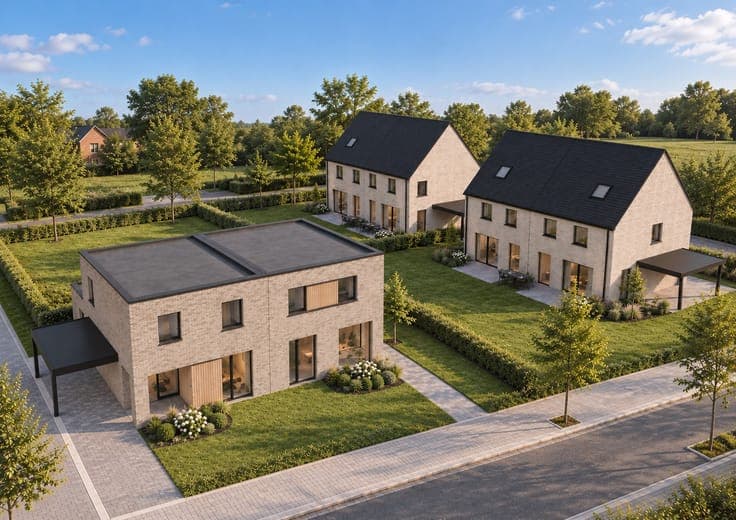 Semi-detached new-build houses in a central location in D...