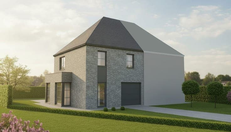 Nieuw te bouwen halfopen bebouwing te Wemmel