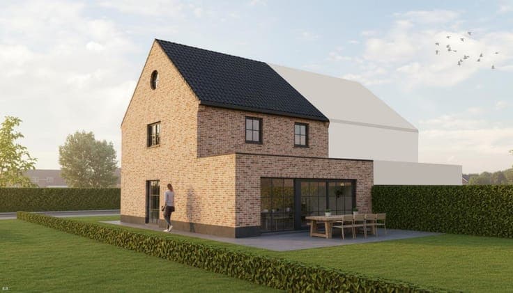 Nieuw te bouwen halfopen bebouwing te Asse