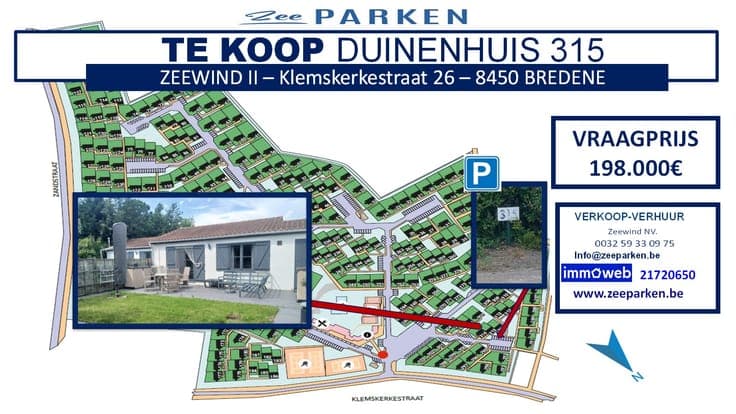 ZU VERKAUFEN: DUNENHAUS 315, FERIENPARK ZEEWIND II, BREDENE
