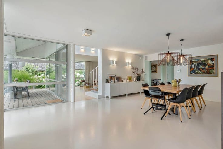 Moderne open bebouwing met zwembad, 5 slaapkamers en EPC B