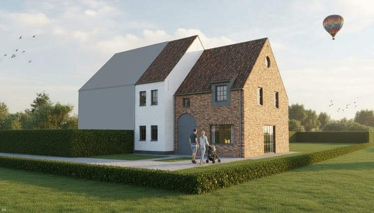 Nieuw te bouwen halfopen bebouwing te Destelbergen