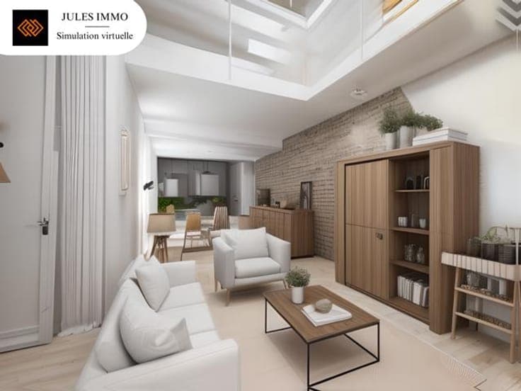 Mixed-use building with duplex, garages & storage in Ans