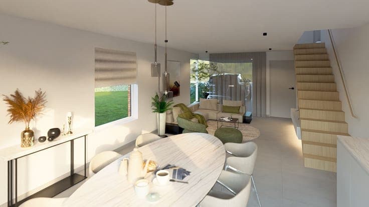 Twee nog te bouwen halfopen woningen