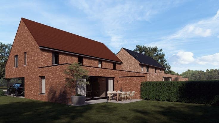 Twee nog te bouwen halfopen woningen