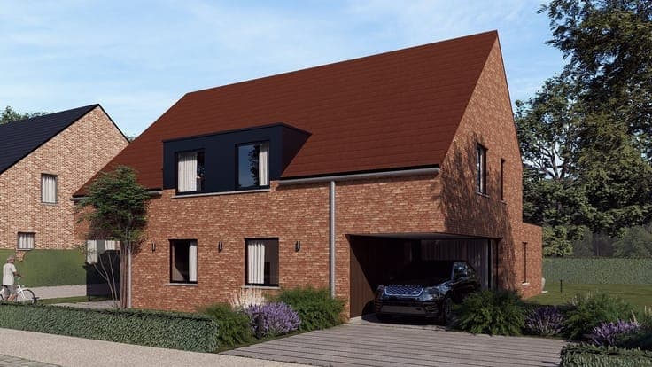 Twee nog te bouwen halfopen woningen