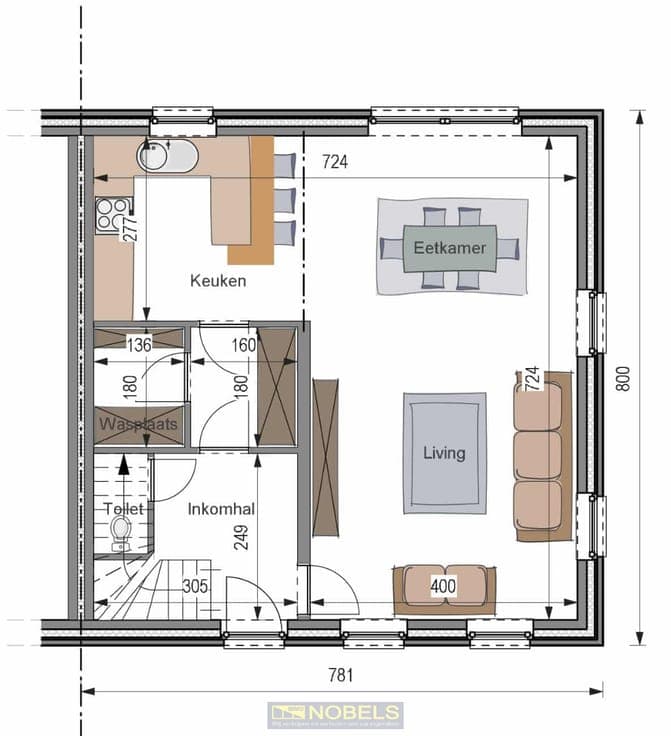 Te koop, nieuw te bouwen halfopen woning op 722m² te Elle...