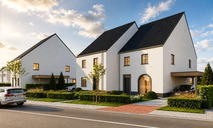 Nieuwbouw halfopen bebouwing op ruime percelen te Zottegem