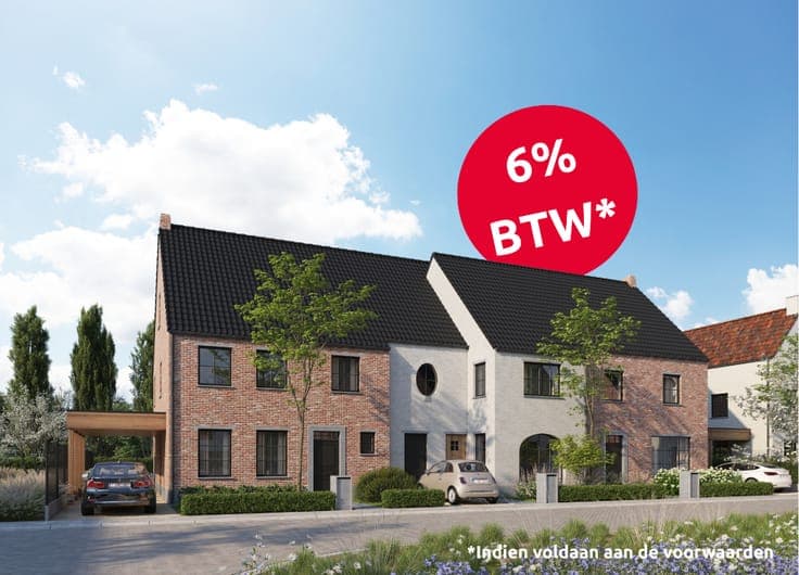 Izegem, ruime nieuw te bouwen Half open woning - 6% btw m...