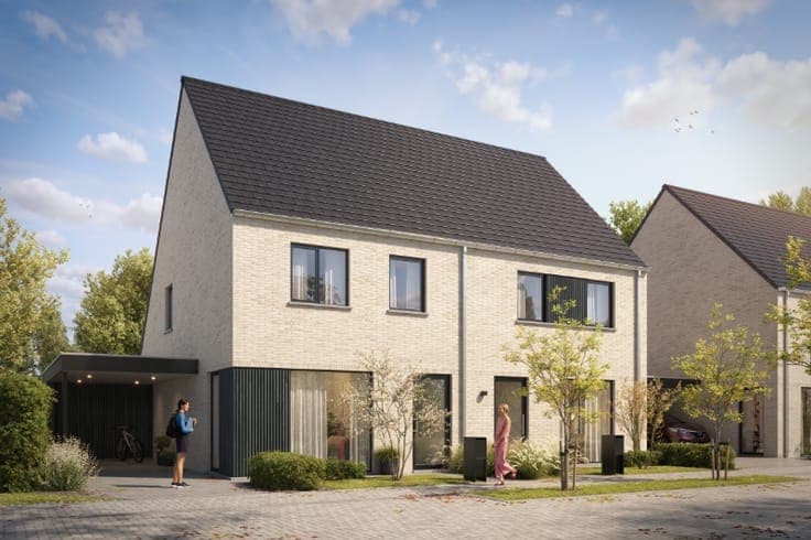 Halfopen nieuwbouw met 3 slaapkamers op een perceel van 2...