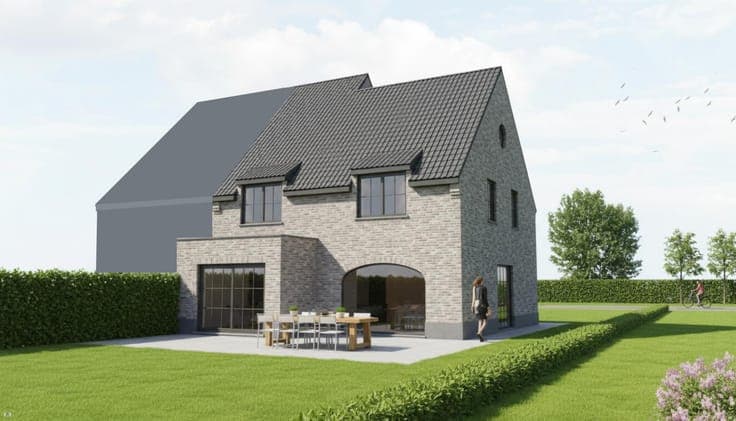 Nieuw te bouwen halfopen bebouwing te Moeskroen