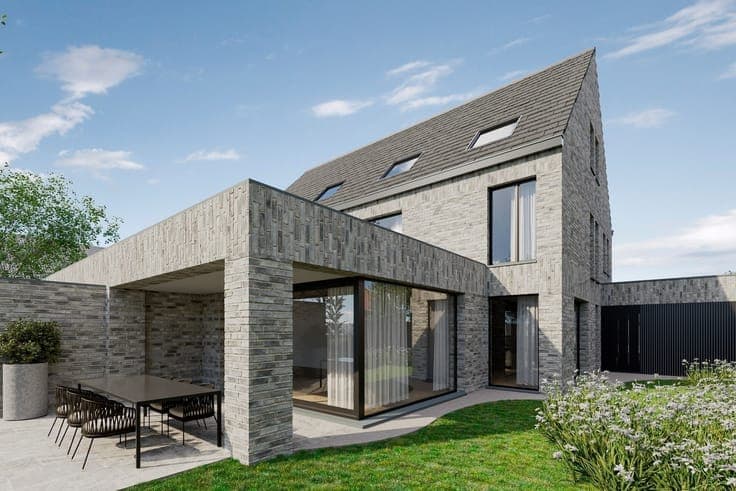 Hoogwaardige casco nieuwbouwwoning met carport in Berlare