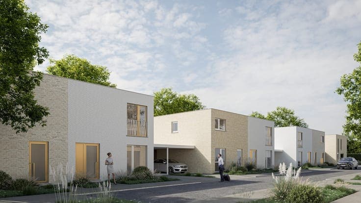 Moderne nieuwbouw in doodlopend straatje