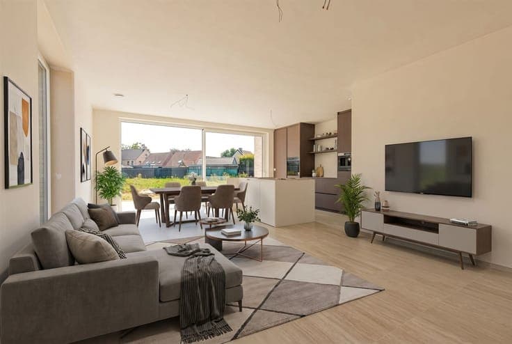 NIEUWBOUW HALFOPEN BEBOUWING MET 3 SLPK TUIN OP 5A 30CA
