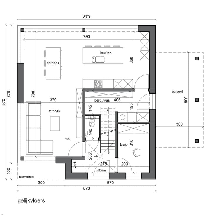 Nieuw te bouwen open bebouwing te Halle