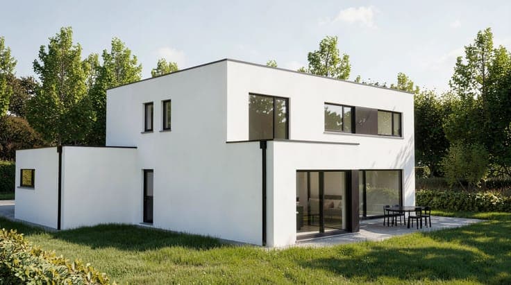 Moderne Villa mit freiem Blick und energieeffizienter Aussta