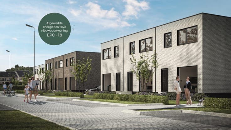 Afgewerkte energiepositieve (EPC -18) nieuwbouwwoning