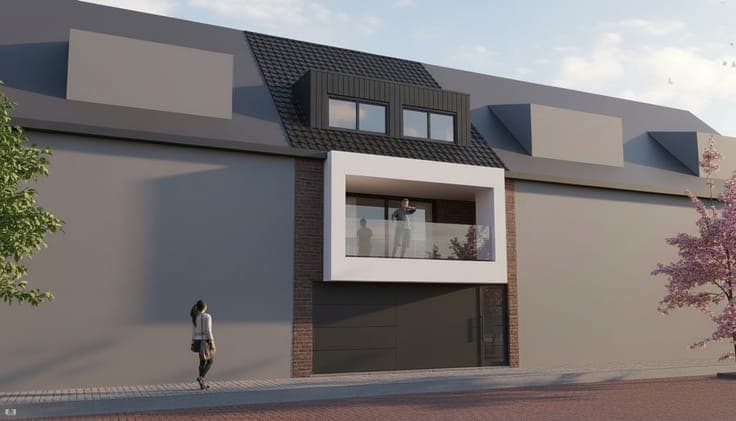 Nieuw te bouwen gesloten bebouwing te Wervik