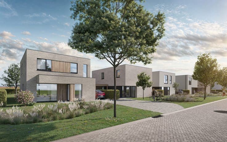 Open bebouwing met 4 slpk en zicht op weilanden