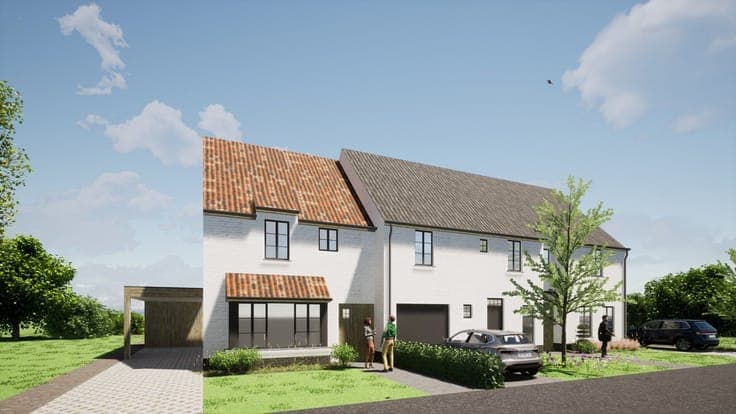 Energy-efficient new-build homes with garden and open views