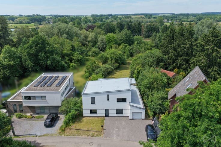 A modern family home with a garden.