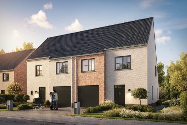 Energy-efficient semi-detached new-build homes in Denderm...