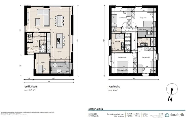 Open bebouwing met 4 slpk , 2 badkamers en apart bureel