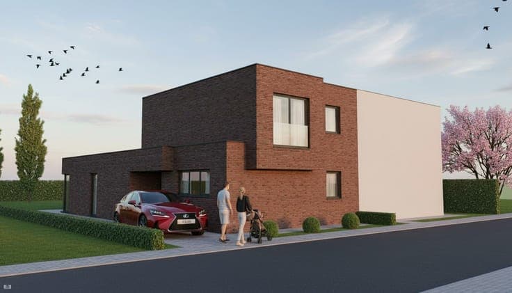 Nieuw te bouwen halfopen bebouwing te Roeselare