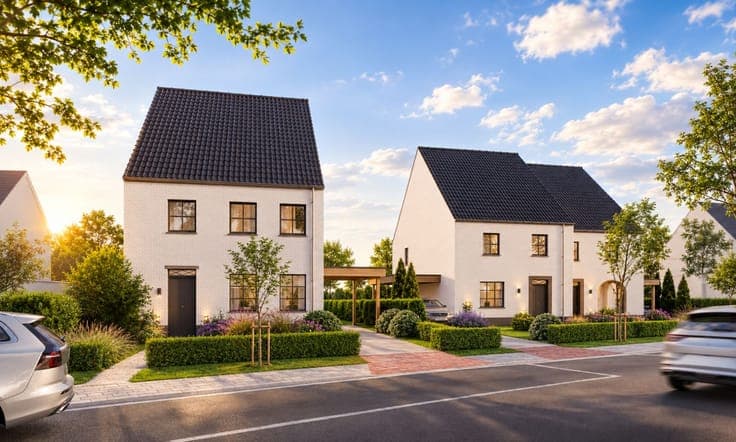 Nieuwbouw halfopen bebouwing op ruime percelen te Zottegem