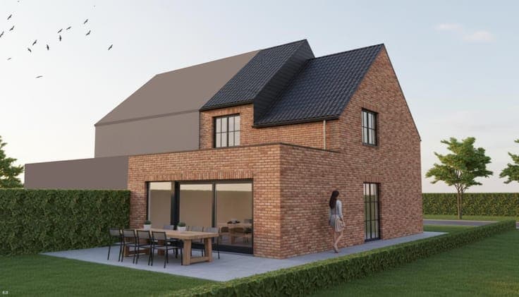 Nieuw te bouwen halfopen bebouwing te Wielsbeke